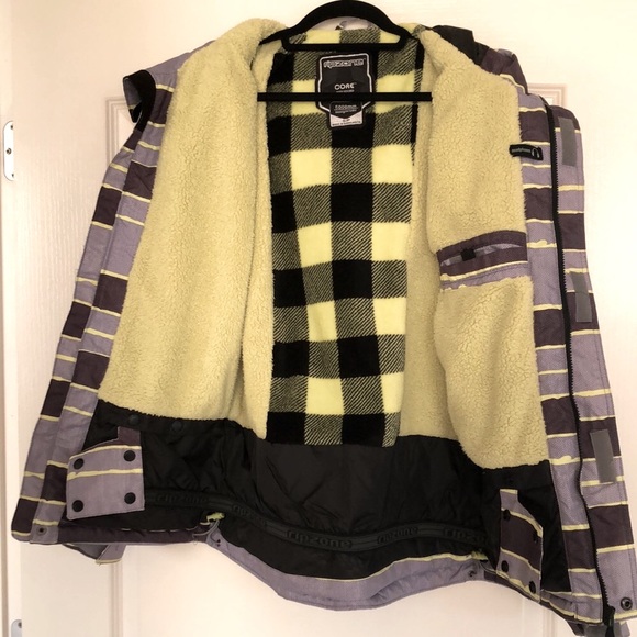 RipZone 5000mm Core Fleece-Lined Snow Jacket Yellow/Gray/Black Sz Mens S - Picture 3 of 10